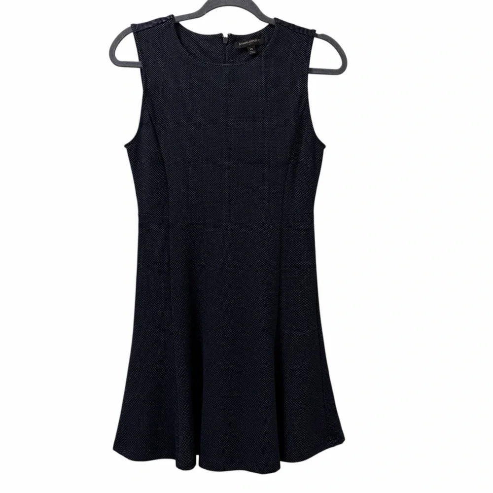 Banana Republic Navy Blue Micro Polka Dot Sleeveless Sheath Dress
